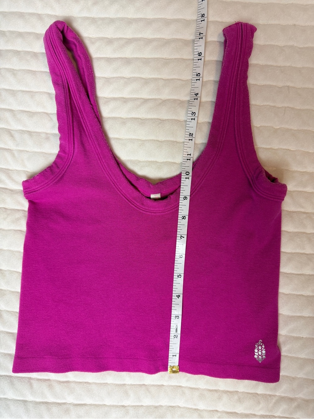 FP Movement by Free People Bright Magenta Scoop Neck Ribbed Crop Tank - M/L - Picture 7 of 9